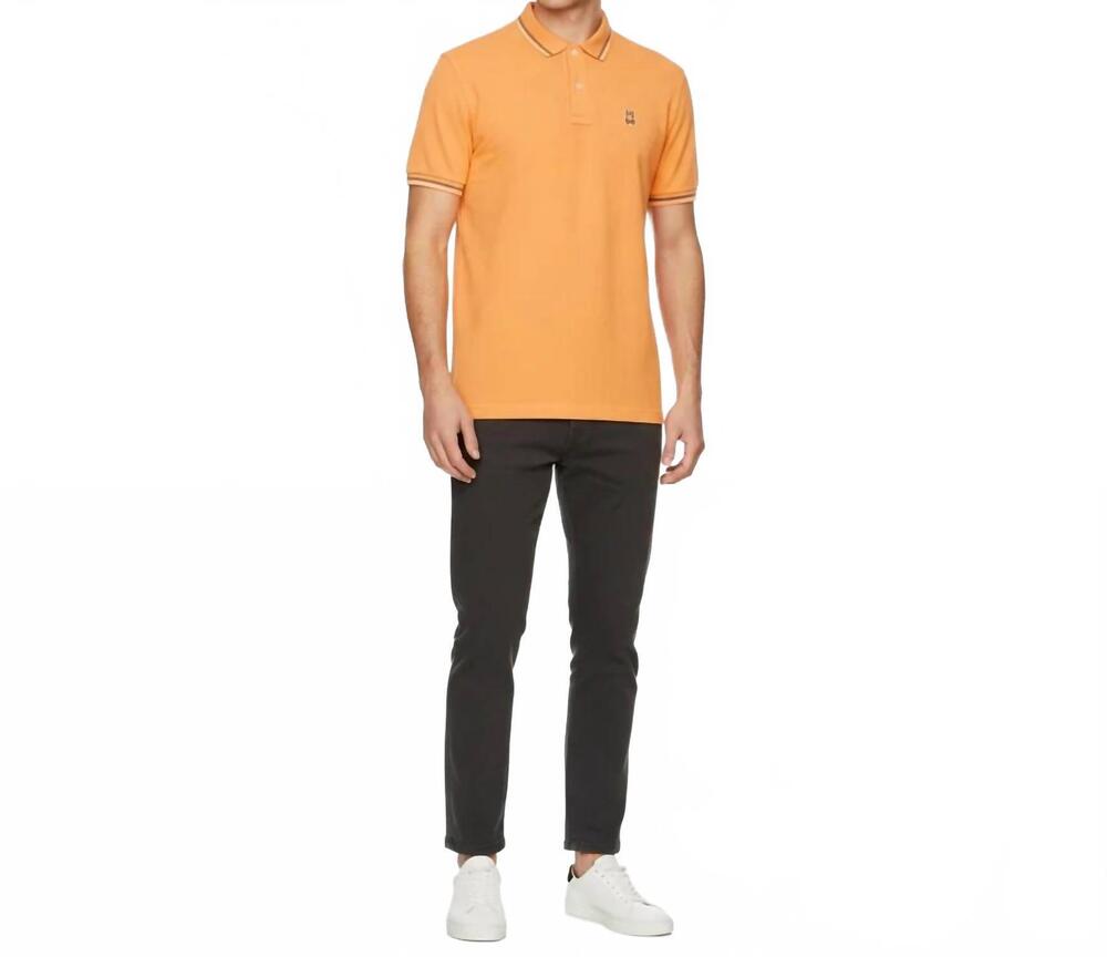 NEW PSYCHO BUNNY thomas performance polo shirt in orange